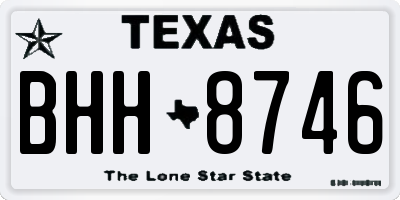 TX license plate BHH8746