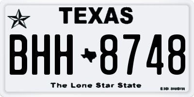 TX license plate BHH8748