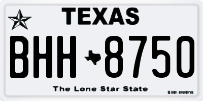 TX license plate BHH8750