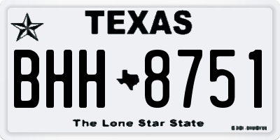 TX license plate BHH8751