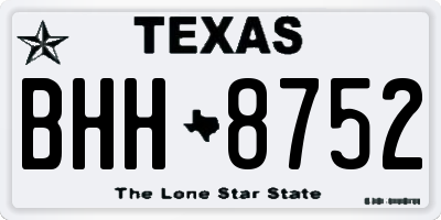 TX license plate BHH8752