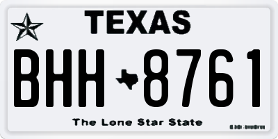 TX license plate BHH8761