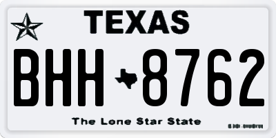 TX license plate BHH8762