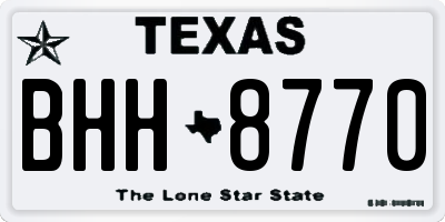 TX license plate BHH8770
