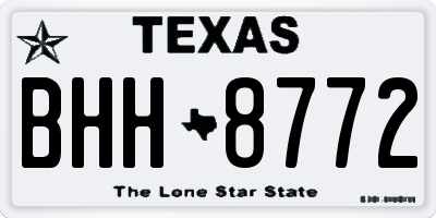 TX license plate BHH8772