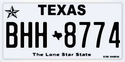 TX license plate BHH8774