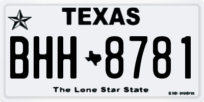 TX license plate BHH8781