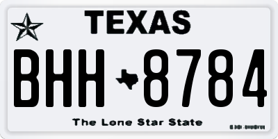 TX license plate BHH8784
