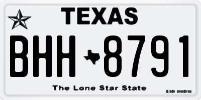 TX license plate BHH8791