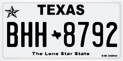 TX license plate BHH8792