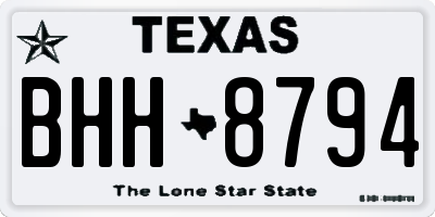 TX license plate BHH8794