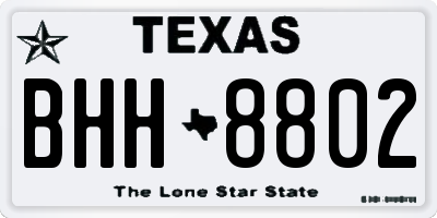 TX license plate BHH8802