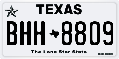 TX license plate BHH8809