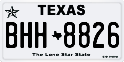 TX license plate BHH8826