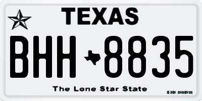 TX license plate BHH8835