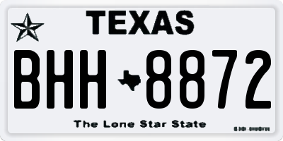 TX license plate BHH8872