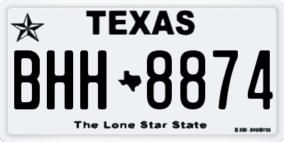 TX license plate BHH8874
