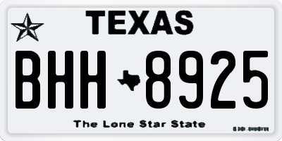 TX license plate BHH8925