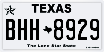 TX license plate BHH8929