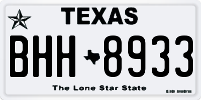 TX license plate BHH8933
