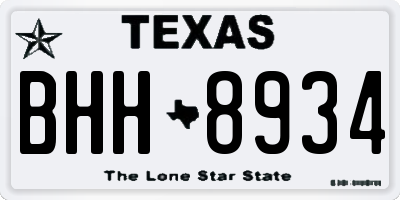 TX license plate BHH8934