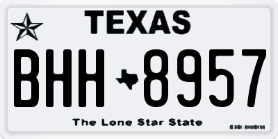 TX license plate BHH8957