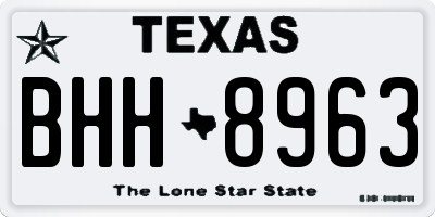 TX license plate BHH8963
