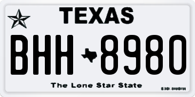 TX license plate BHH8980