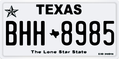 TX license plate BHH8985