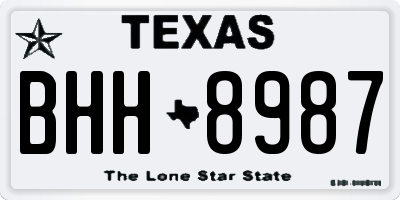 TX license plate BHH8987