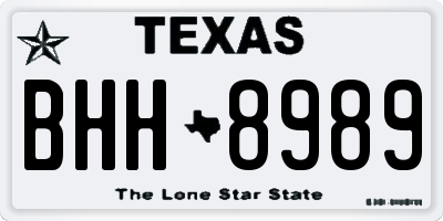 TX license plate BHH8989