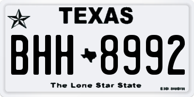 TX license plate BHH8992