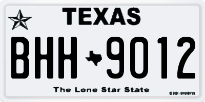TX license plate BHH9012