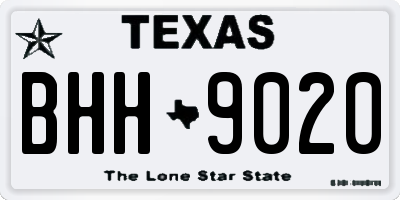 TX license plate BHH9020
