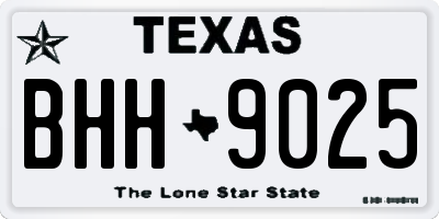 TX license plate BHH9025
