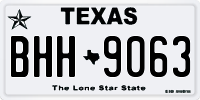TX license plate BHH9063