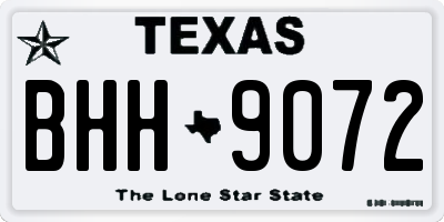 TX license plate BHH9072