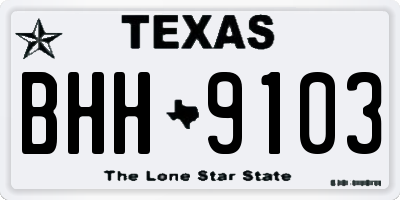 TX license plate BHH9103