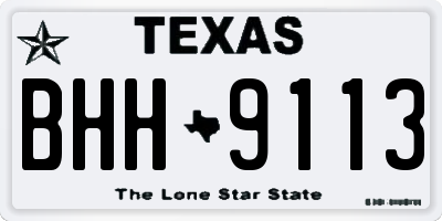 TX license plate BHH9113