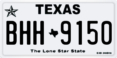 TX license plate BHH9150