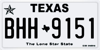 TX license plate BHH9151