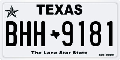TX license plate BHH9181