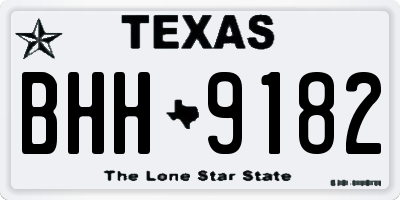 TX license plate BHH9182