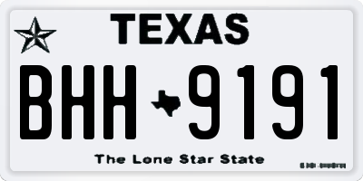 TX license plate BHH9191