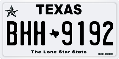 TX license plate BHH9192