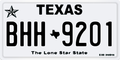 TX license plate BHH9201