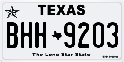 TX license plate BHH9203