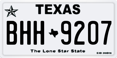 TX license plate BHH9207