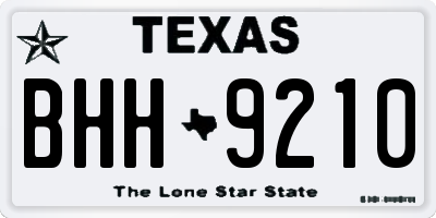 TX license plate BHH9210