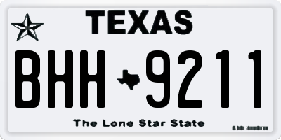 TX license plate BHH9211